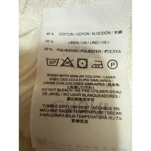 Charli Women's White Linen Rib Knit Long Sleeve Belted Pocket Maxi Robe Size M - Picture 5 of 5